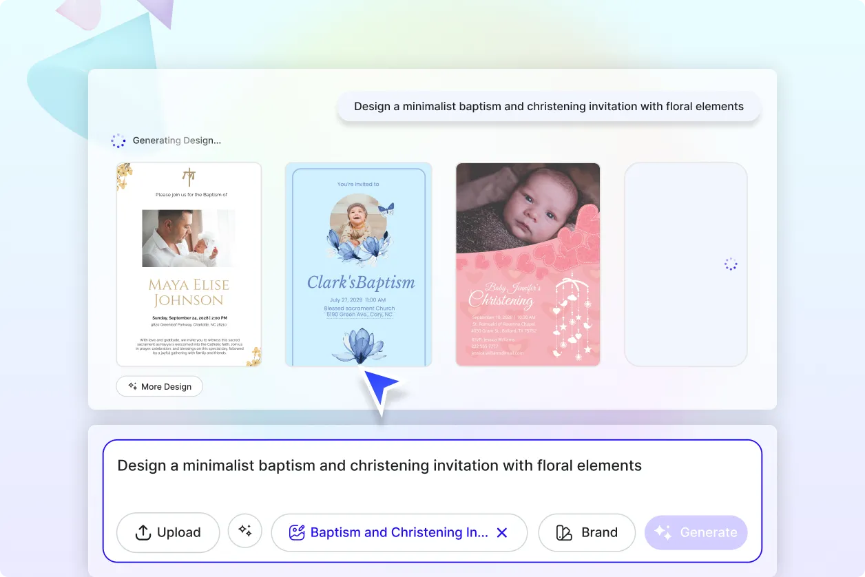 Free AI Baptism & Christening Invitation Generator, Free Online Invitation Maker